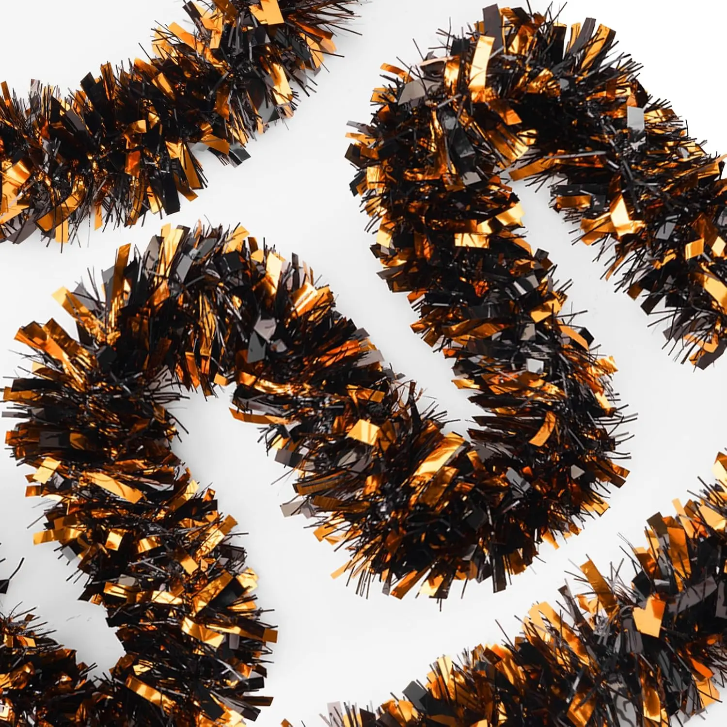 Halloween Black Orange Tinsel Garland 33 FT | Shiny Metallic Foil  Tinsel Garland for Christmas Tree Fireplace  Party Holiday Indoor Outdoor Decor