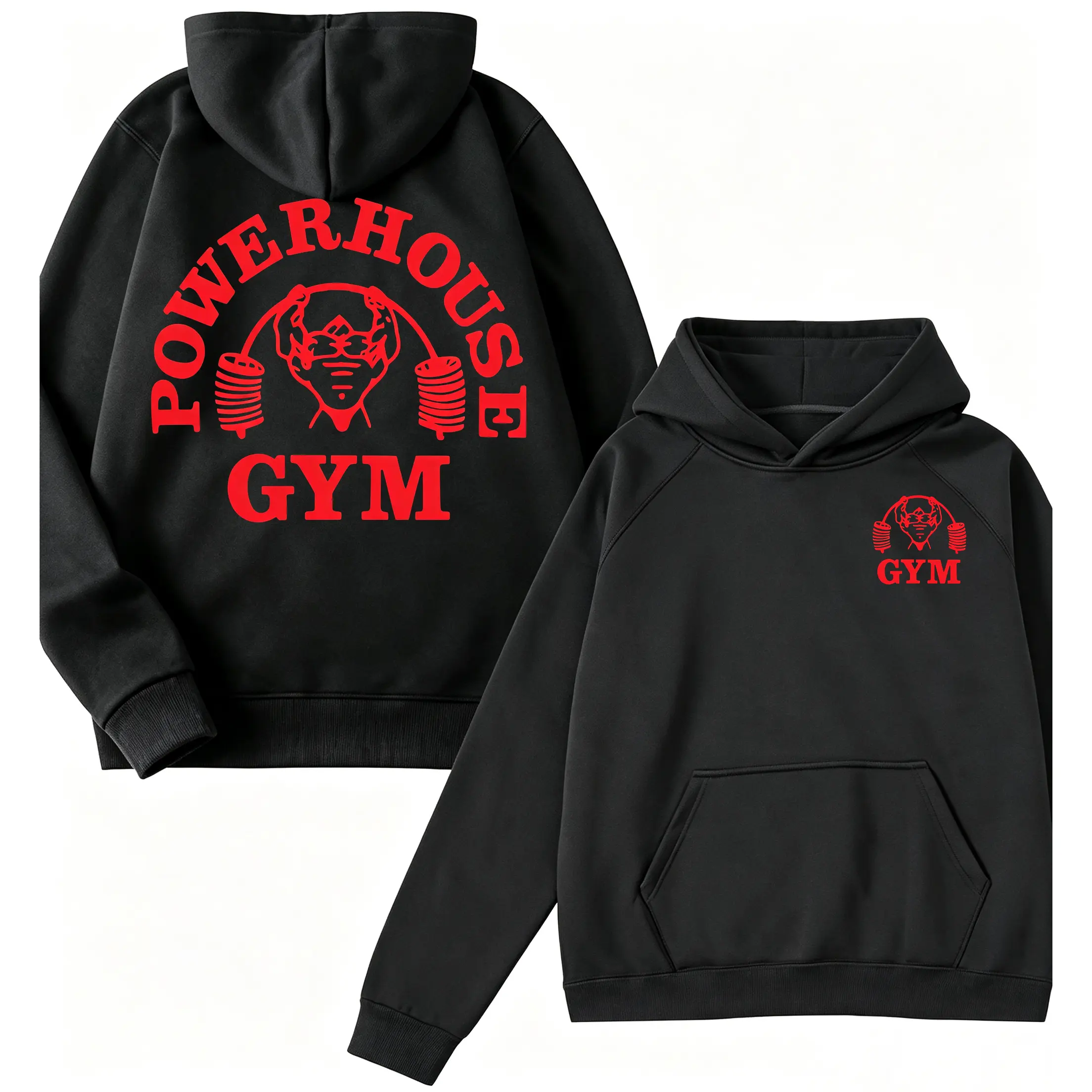 ? ? Powerhouse Gym Vintage Bodybuilding Hoodie Retro Workout Gym Pullover Hooded Sweatshirt,Unisex
