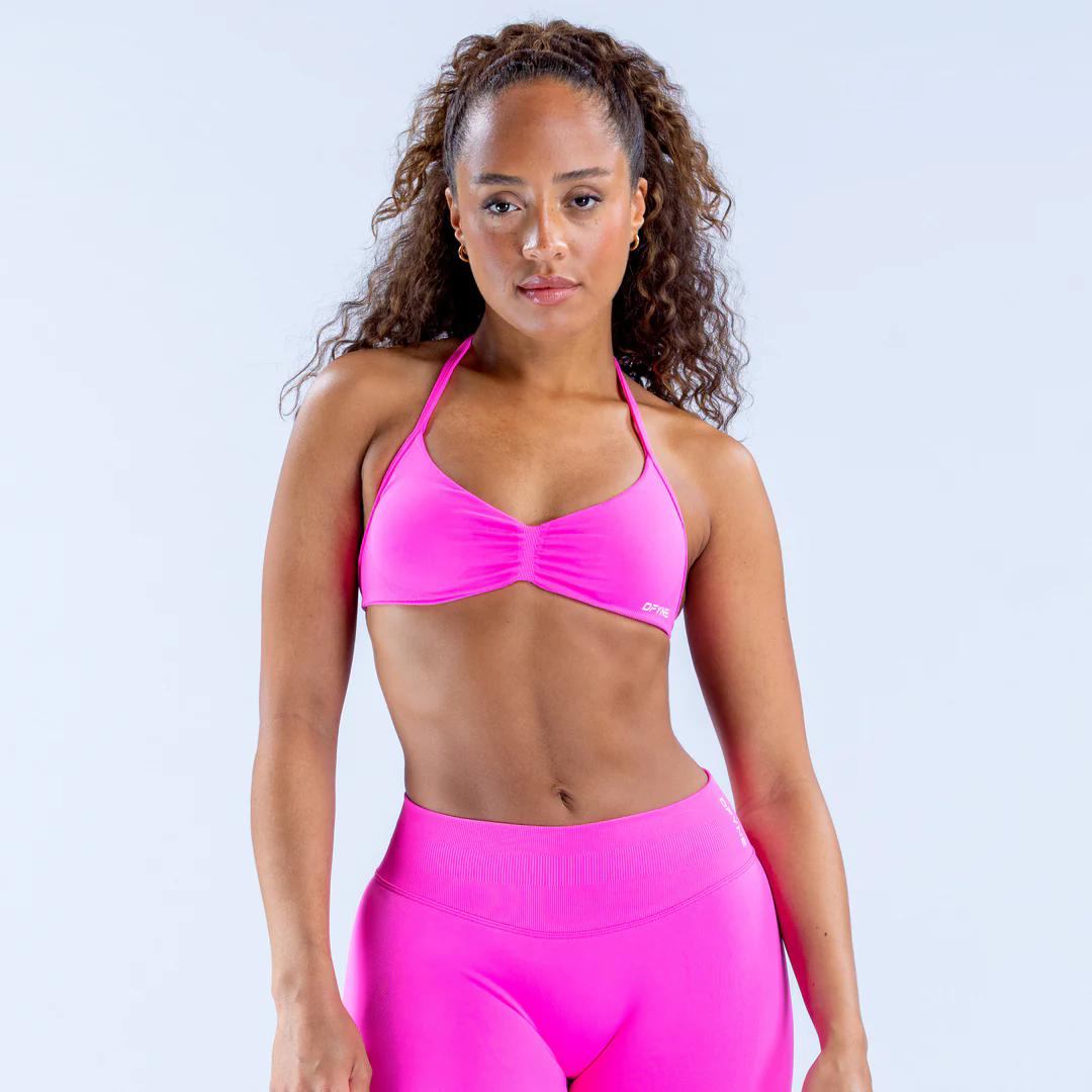 Dfyne Impact Series - Women's One-Shoulder Bra with Underwire - Fitness Top - Women's Tight Single-Sleeve Sleeveless Sports Bra with No Seam - Aerobic Fitness Yoga