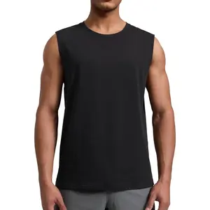 CRZ YOGA Mens Cotton-Blend Athletic Tank Tops for Men - Moisture Wicking Soft Workout Casual Sleeveless Muscle Shirts