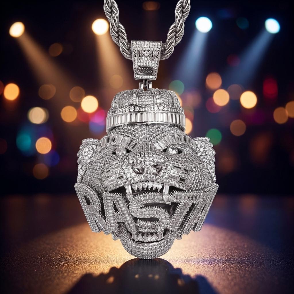 European and American high street retro tiger head pendant, niche trendy brand personalized necklace suitable for both men and women, American street hip-hop style