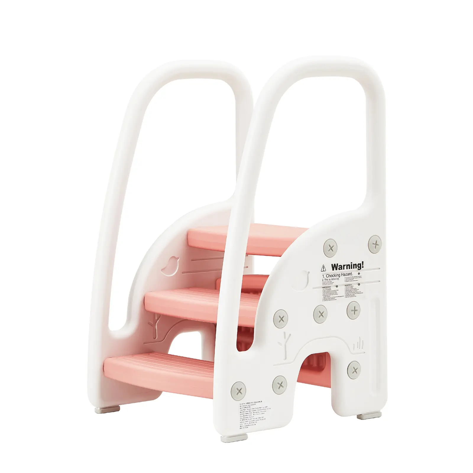 Toddler 3 Step Stool Kids Standing Tower, Plastic Helper Stool with Handles for Bathroom Sink Kitchen Counter Toilet Potty Training, Lightweight & Non-Slip