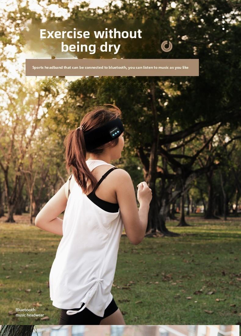 Wireless bluetooth headscarf outdoor fitness sweat-absorbing headset music call outdoor knitting bluetooth headband