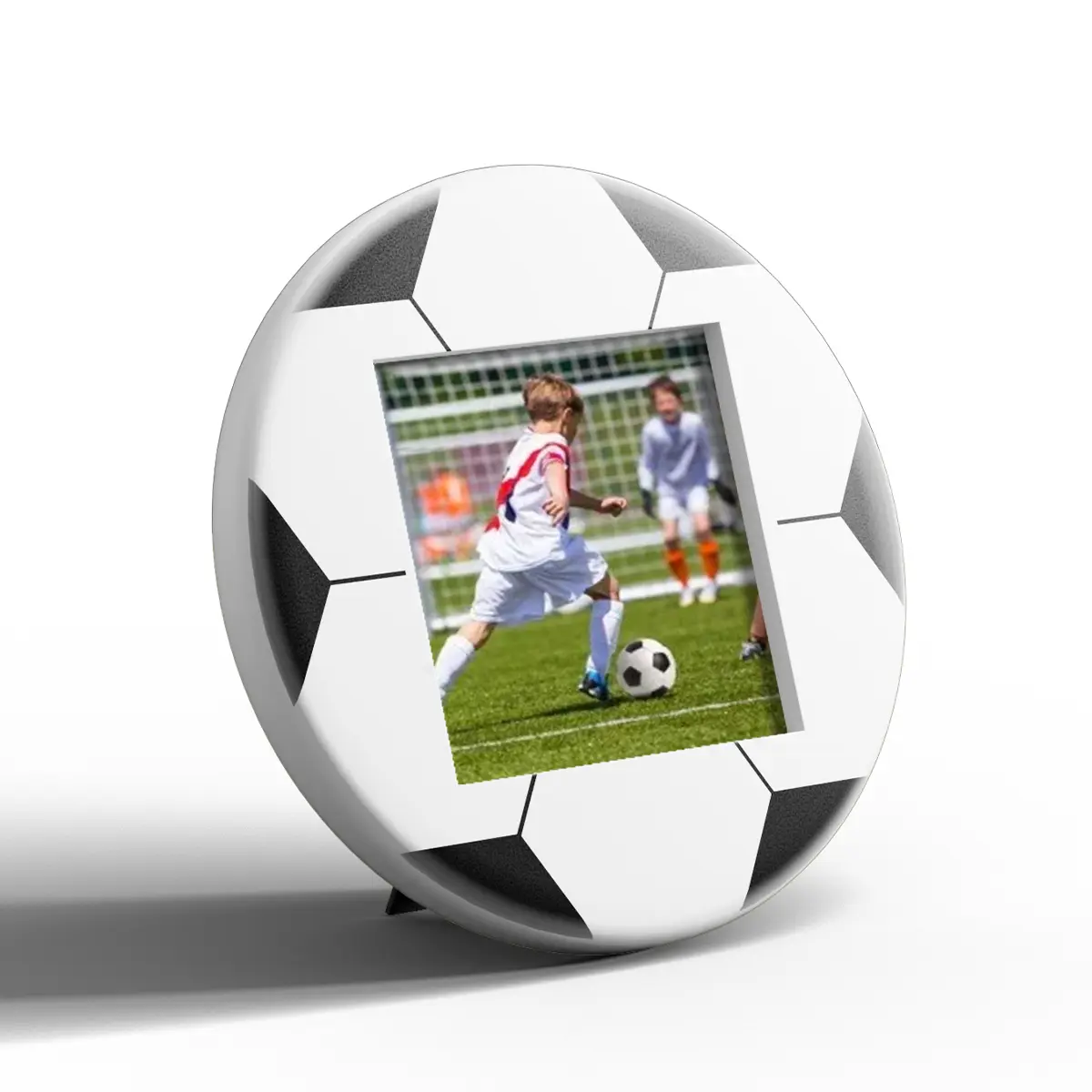 4x6 & 4x4 Inch Creative Ball-Shaped Wooden Photo Frames – Football picture frame, Basketball, Soccer & Baseball 6x8 Inch. Unique Unconventional Frames, Perfect Gift for Sports Fans, Game Room Decor