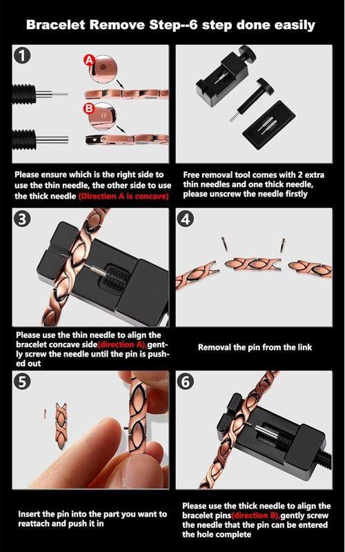 Men’s 3X Magnetic Copper Bracelet – Pure Copper Chunky Chain with Ultra-Strong Magnets, Adjustable Size Tool, Healing Therapy Bracelet for Arthritis & Joint Relief