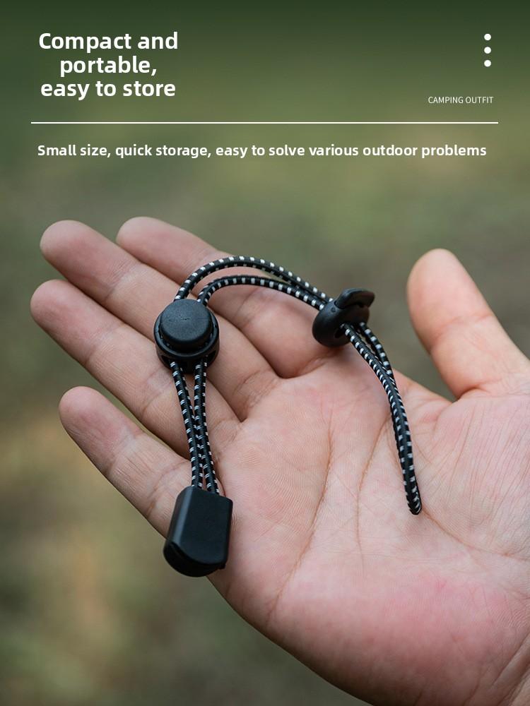 Outdoor mountaineering bag buckle Mountaineering pole rope buckle fixed buckle Elastic rope binding buckle Elastic rope Backpack external buckle