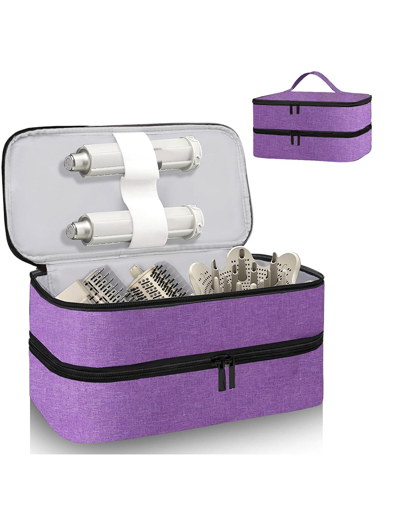 Portable Travel Case for Hair Dryer, Durable Hair Diffuser & Styling Tools, Fashionable Double Layer Storage Space for Hair Accessories, Ideal Organizer for Revlon Styler