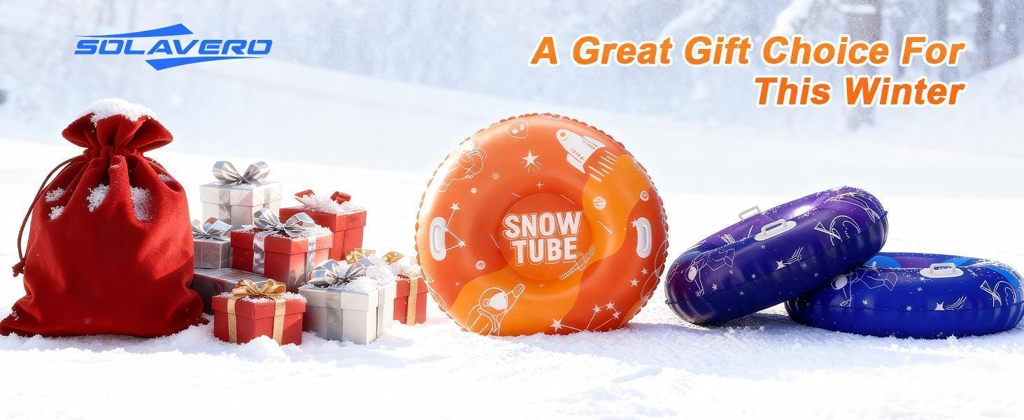 3Pack Snow Tubes,Space Pattern Style,Snow Sled for Kids and Adults, Cold-Resistant Inflatable Snow Tube, Thickened Heavy Duty Sleds for Winter with Handles, Snow Toys, Snow Sleds for Family Activities Outdoor Fun