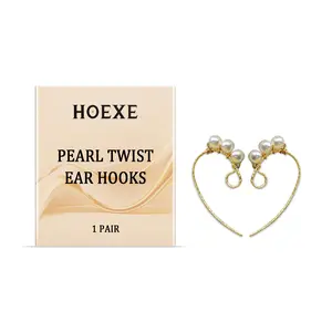 Hoexe Pearl Twisted Ear Hooks Integrated Style Elegant Versatile Ear Clips Earrings Twisted Pearl Ear Hooks
