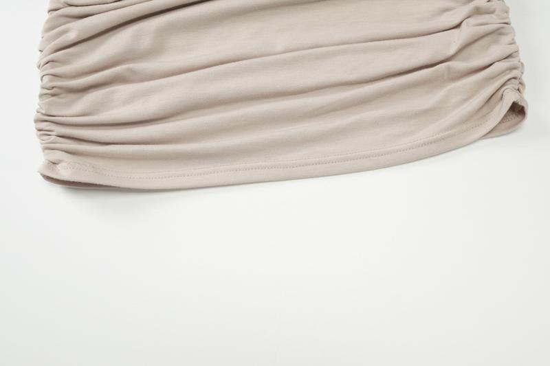 Women's Sheer Ruched Party Dress, Off-The-Shoulder Long Sleeve Women's Mini Dress for Spring & Fall