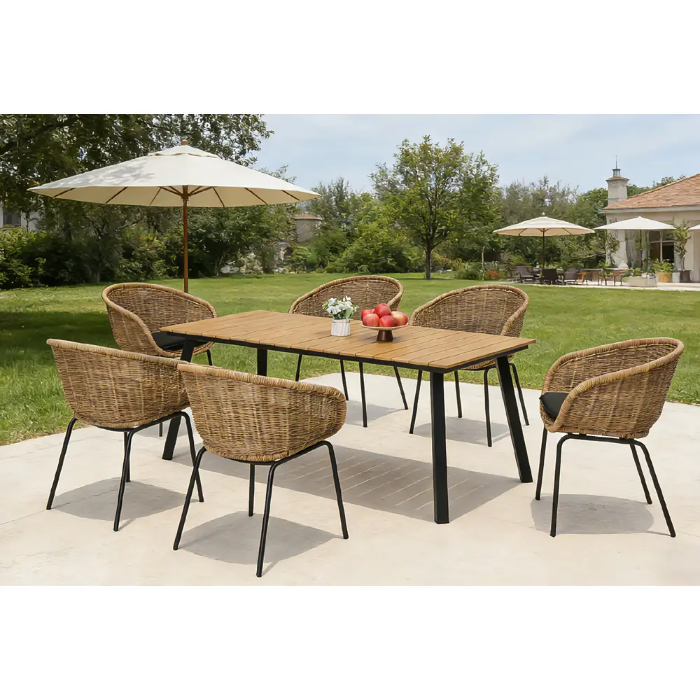 2 Pack Outdoor Wicker Rattan Bucket Chairs with Cushions, Weather Resistant Patio Conversation Chairs, Handwoven PE Rattan Armchairs with Comfortable Seating for Garden, Deck, Balcony, Porch, Backyard, Poolside & Outdoor Furniture Set