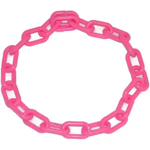 Plastic Chain Goat Animal Collars 1 1/2" X 3/4" Links 20", 28" & 36" Long (Pink, Medium 28")
