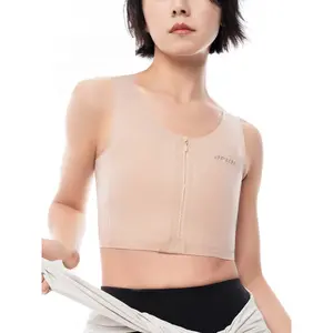Women's Zero9 Seamless Chest Binder Bralette - JPIOC/Kingaki Design, Large Breast Minimizing, Anti-Bulge Flat Chest Vest for Sports