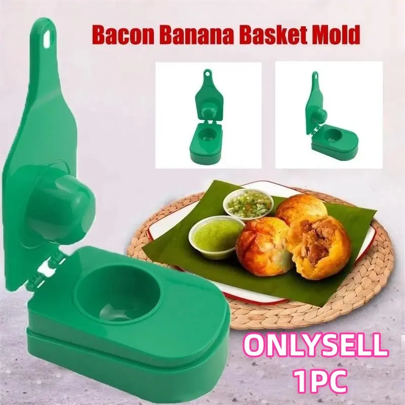 Pataconera Bacon Banana Basket Mold, Meatball Express Mold, Mofongo Tostones Kitchen Tool, Meatloaf Press, Meatball Maker Mold, Meatball Maker Utensils, Easy to Handle
