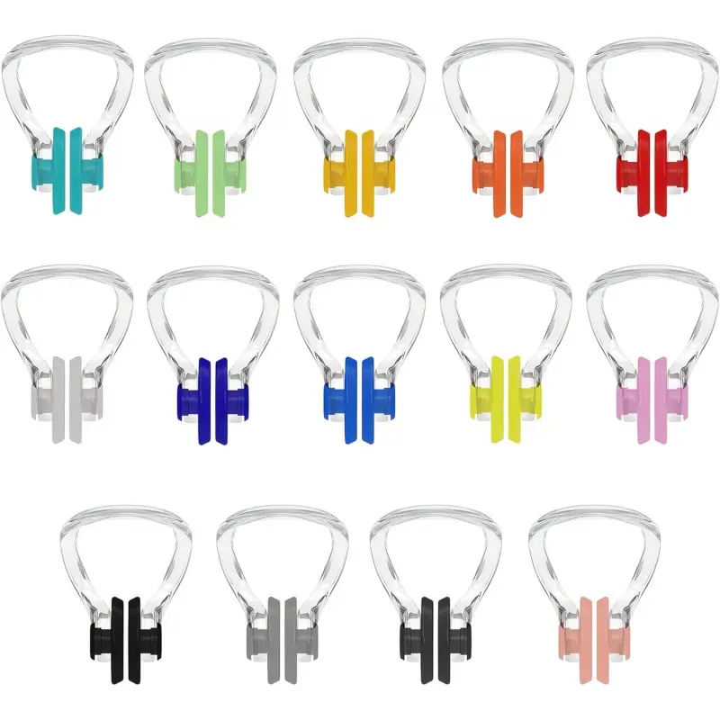 14 Pack Swimming Nose Clips, Waterproof Silicone Nose Plugs for Kids Age 7+ & Adults, Comfortable Swim Gear for Pool, Diving, Beach & Water Sports