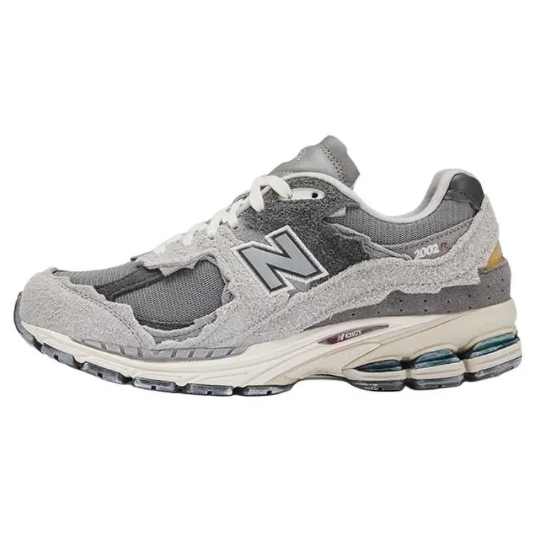New Balance NB 2002R Retro Suede Low-Top Casual Shoes for Men and Women, Cloud Grey Deconstructed Design with Rough Suede, Exposed Foam & ABZORB Cushioning