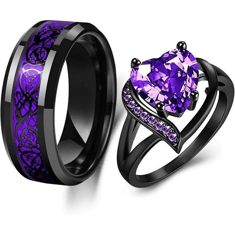 Gemstone-Style Fashion Ring – Men's & Women's Celtic Dragon Tungsten Ring (Sizes 6–11) – Polished Beveled Edges, Comfort Fit – Carbide Wedding & Promise Ring