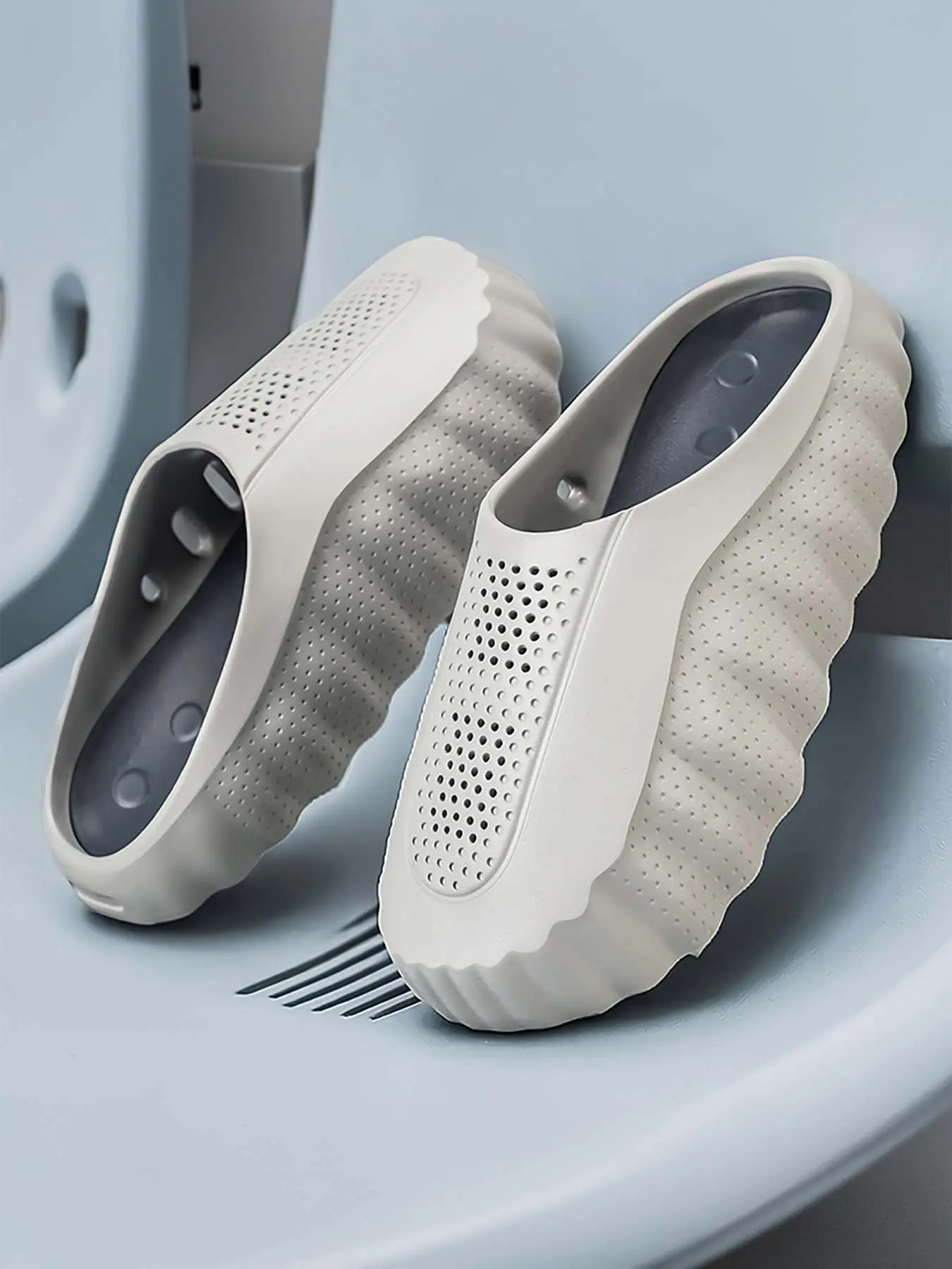Men's EVA Thick-Sole Non-Slip Slip-On Eva Slide Slippers, Dual-Use for Outdoor and Beach Footwear