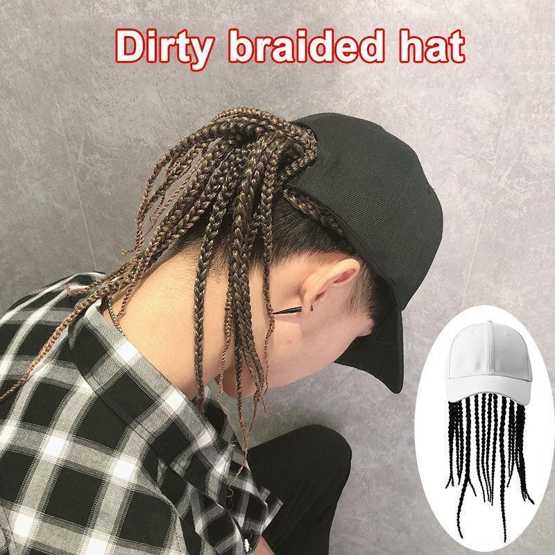 Summer Unisex Lady Men Baseball Cap Hat With Dreadlocks Wig Hip Hop Punk Hair Universal Shape Hat With Dirty Braid