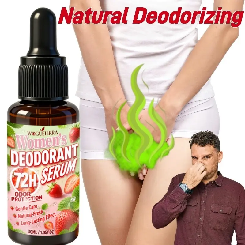 Women's Strawberry Scented Deodorizing Moisturizing Oil, Gentle and Non-Irritating, Long-Lasting Freshness, Body and Intimate Use, Body Care, Non Aerosol Deodorant