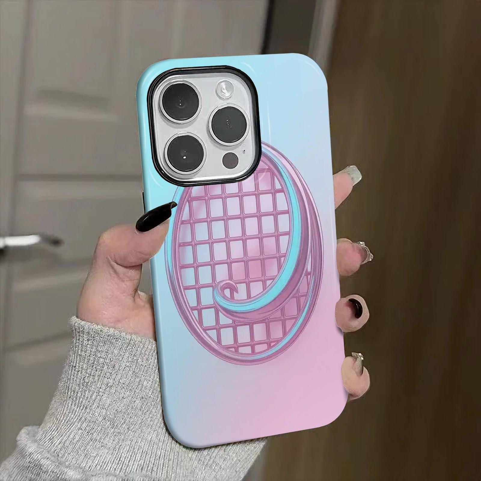 Grid, swirl, letter-J Soft And Hard Two-In-One Film Printed Full Pattern Case For IPhone 16 15 14 13 1211 Pro Max Plus Phone Case