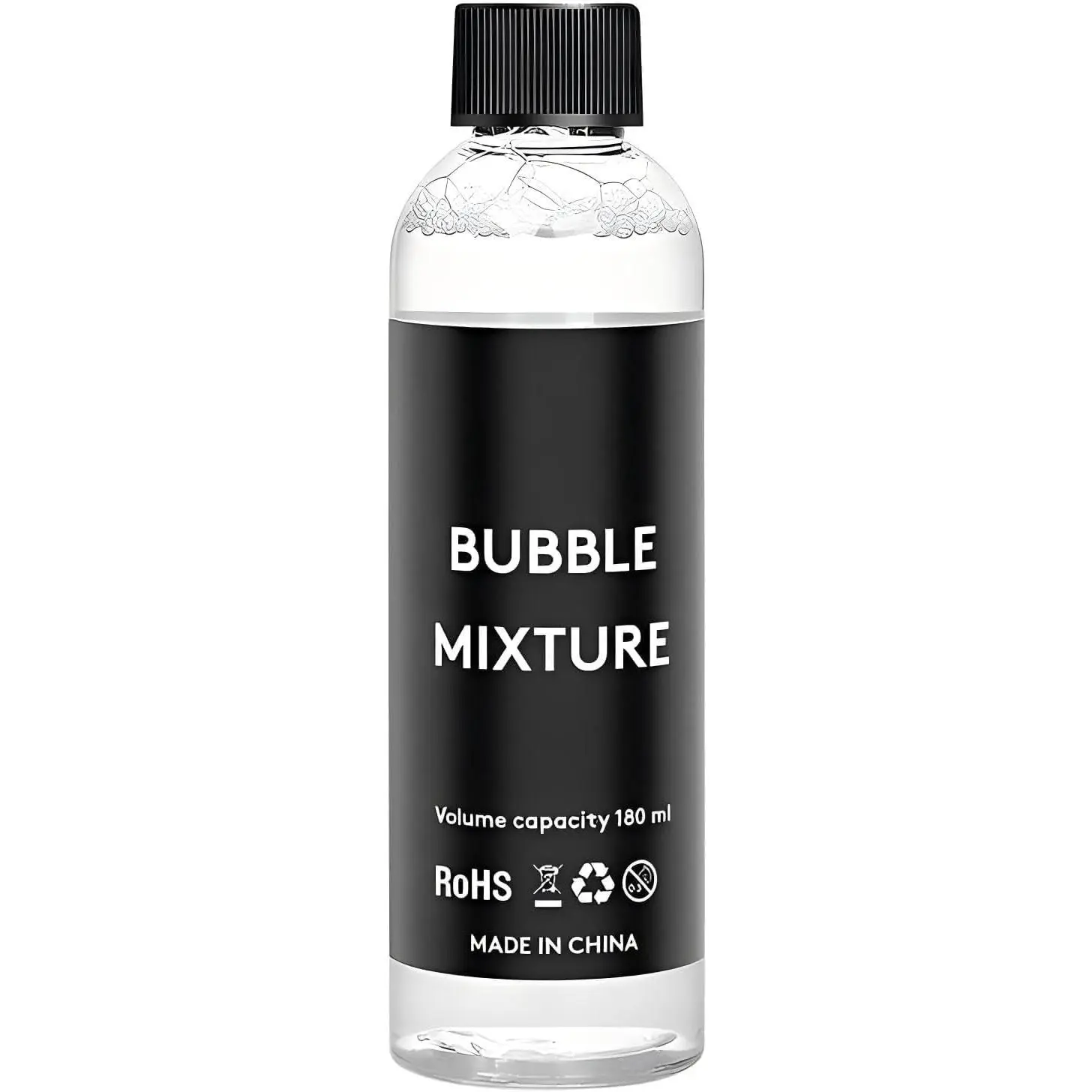 Edible Bubble Solution Refill | 180ml Large Bottle,Makes 1000+ Long-Lasting Bubbles,, Vegan, Flavorless