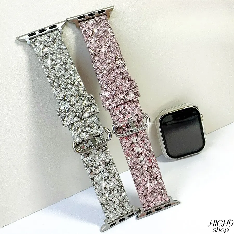 Stylish Sequins Decor Wrist Band Exclusively for Ladies, Fully Compatible with Apple Watch Series, Classic Pin Clasp Design, Trendy Daily Matching Accessory for Watch