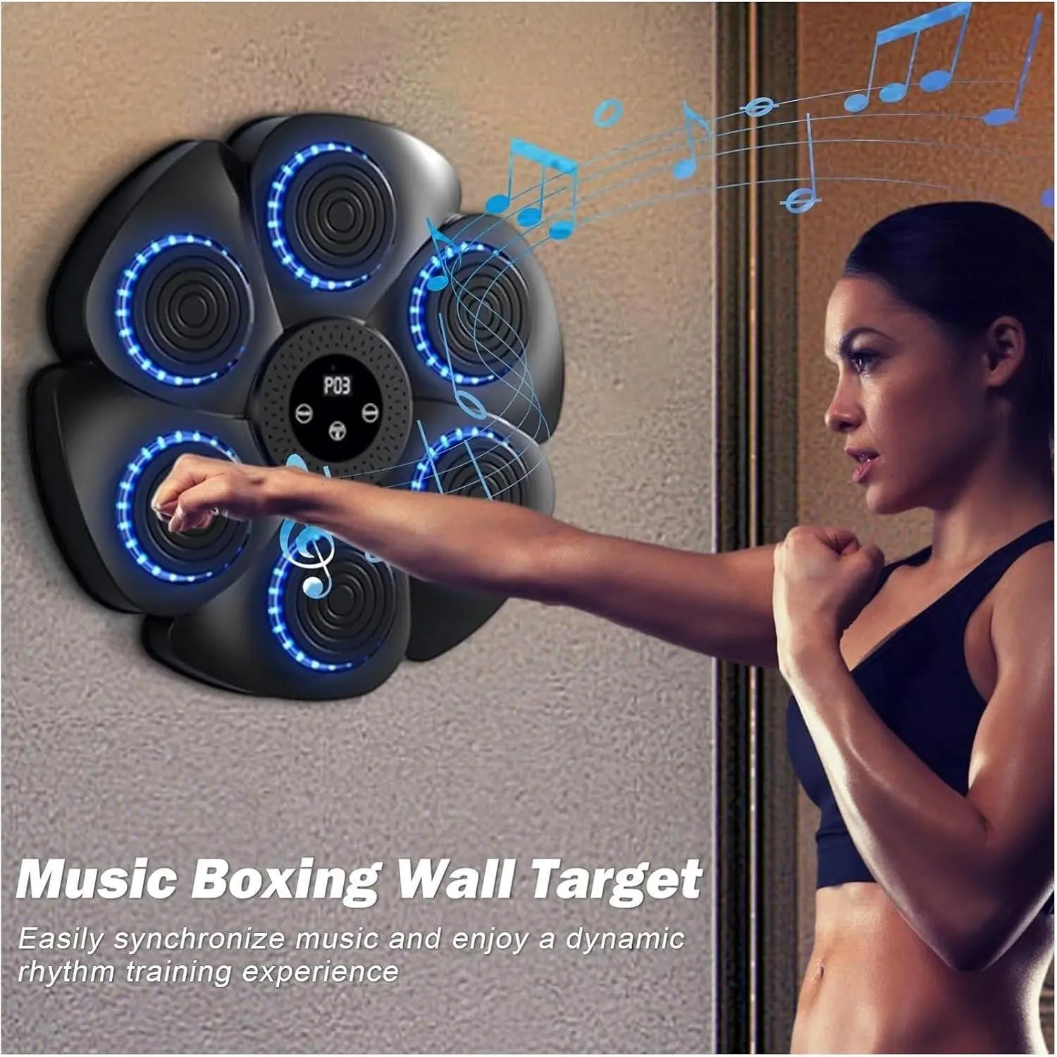 Wall Mounted Boxing Machine, Music Boxing Machine, Electronic Smart Boxing Reaction Target| Rechargeable Rhythm Boxing Equipment, Smart Boxing Target Workout Machine, Music Boxing Machin