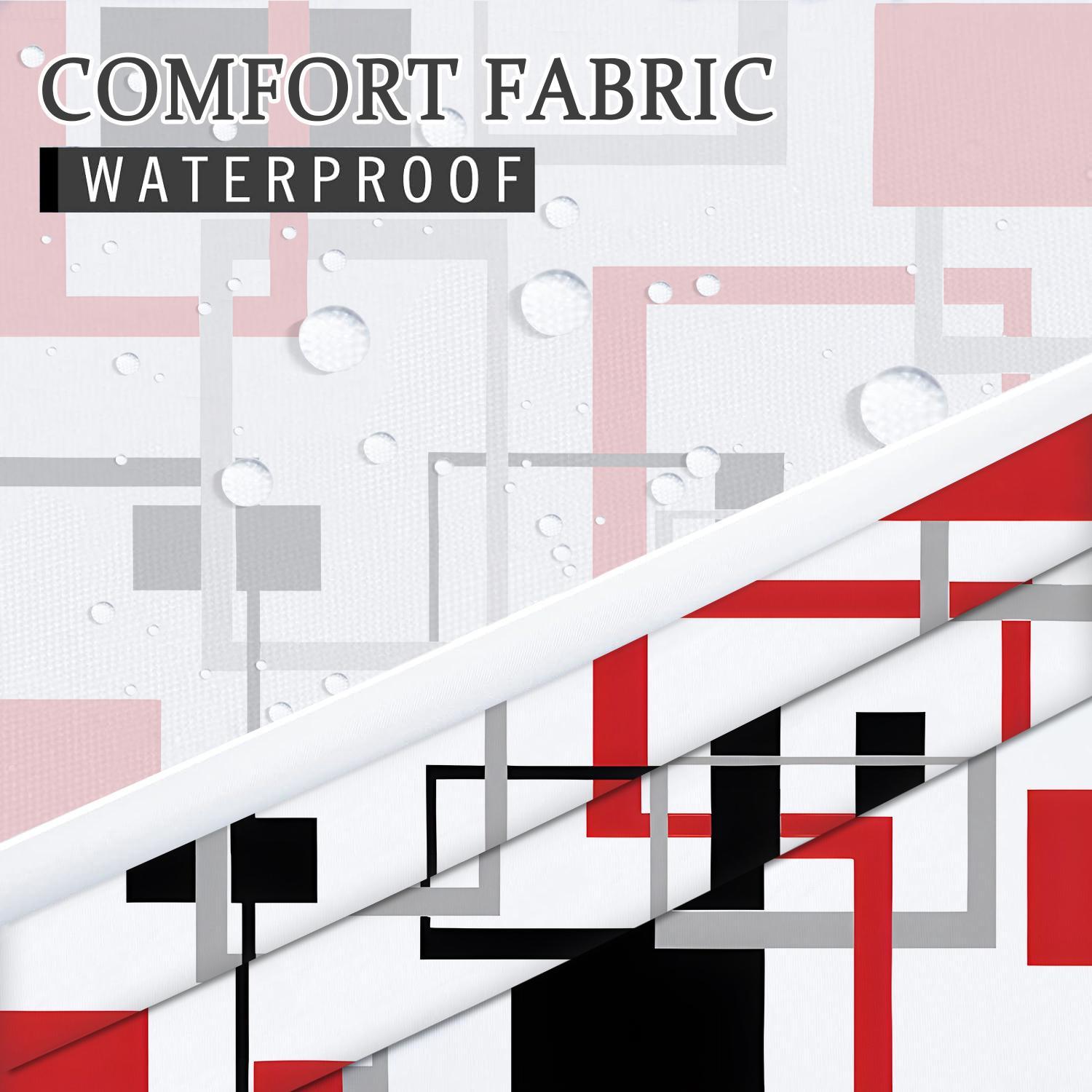 Geometric Pattern Shower Curtain, 1 Count Modern Simple Bathroom Curtain, Waterproof Shower Curtain for Home Bathroom Hotel Dormitory Decor, Bathroom Decoration Accessories