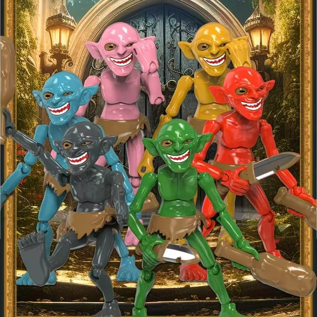 T13 Action Figure Goblin Model, Multi-Color Creative Desk Ornament, Fun Jointed Moveable Doll, DIY Assembly Kit, Office Home Desktop Decor, Jointed Action Figures