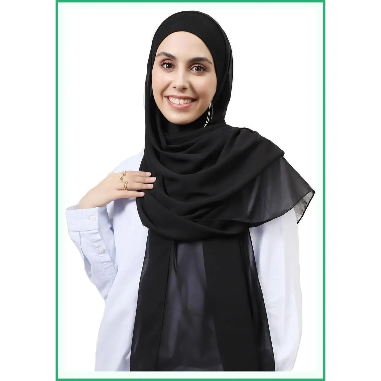 3-in-1 Instant Chiffon Hijab Set with Built-in Magnets and Modal Undercap Head Wrap
