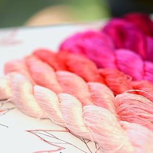 Natural 100% Silk, Embroidery Silk Floss 8 Colors 110m Each (71)