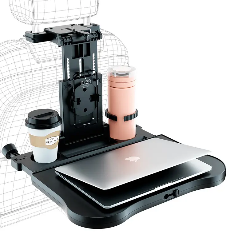 Car Interior Stowing & Tidying Creative Desk - Multifunctional, Foldable, Extendable Automotive Dining Table with Cup Holder