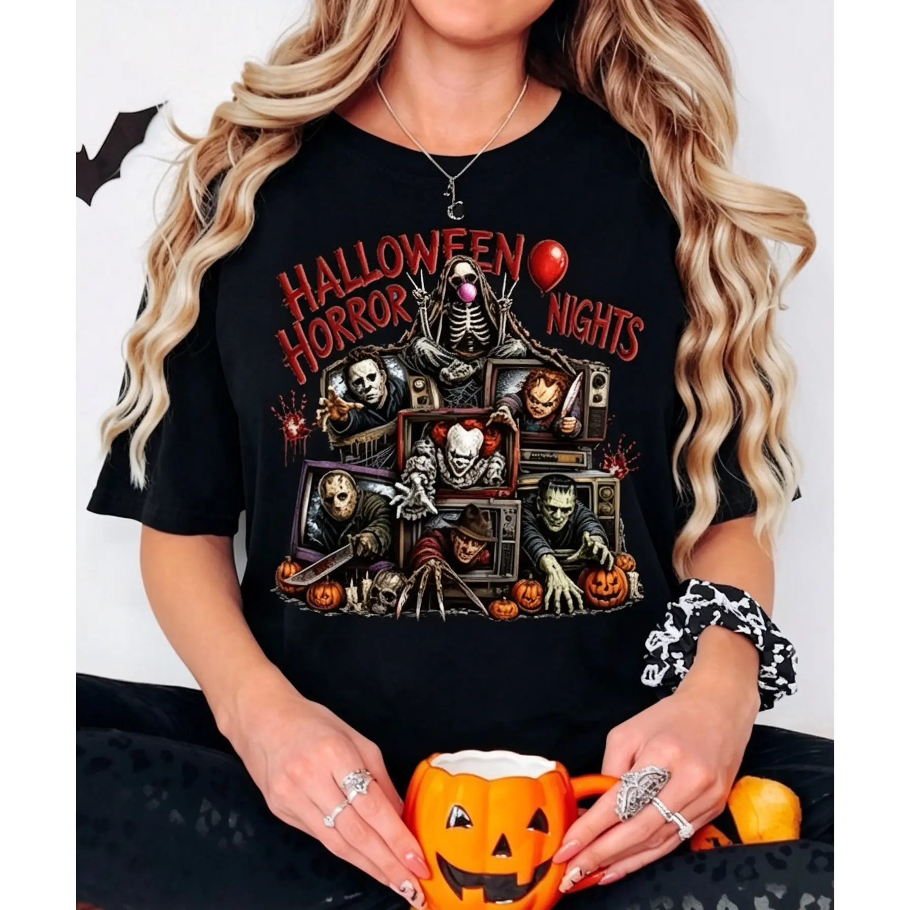 Retro Halloween Horror Nights T-Shirt, Horror Movie Shirt, ,Vintage Scary Movie Shirt, Halloween Graphic Tee, Horror Fan Gift