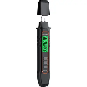 Proster Pocket Wood Moisture Meter with Detachable Pins - 7 Material Settings, Temperature Gauge (℃/℉), Data Hold for Woodworking, Flooring, Lumber, Building Materials