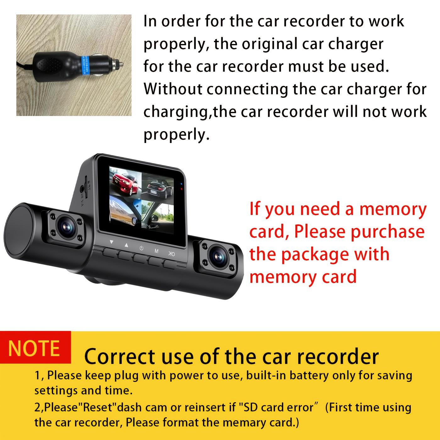 4-Lens Dash Camera Full HD Vehicle DVR with 2-Inch Display, Night Vision, Loop Recording, Motion Detection, Front & Rear Wireless Recording, Rear View Mirror Dash Cam for Accident Evidence, Safe Driving, Parking Monitor, Optional 32GB Storage, Dashcam, Fu