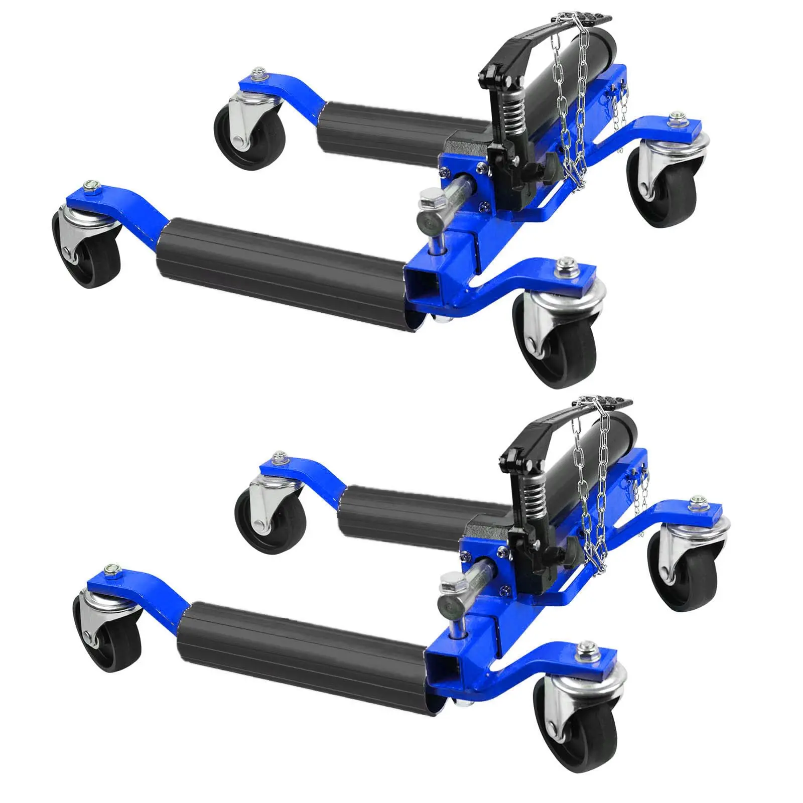 Car Wheel Dolly Set of 2 with Hydraulic Jack, 1500 LBS Capacity Each, Heavy Duty Vehicle Mover with Ratcheting Foot Pedal for Trucks, RVs