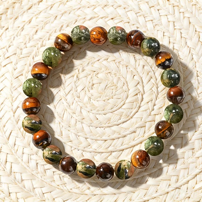 Stylish Vintage Coin and Stone Bracelet - Wealth-Attracting Bracelet (Tiger's Eye) - Attracts Prosperity, Suitable for Daily Wear