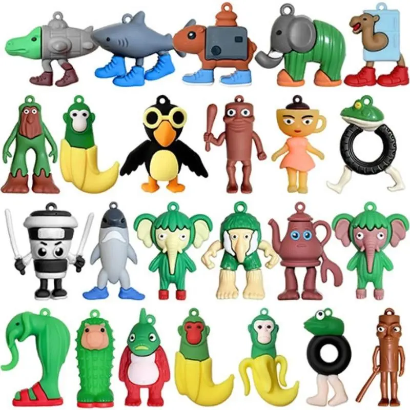 24-Piece Cartoon Character Figurines Set, Ideal Game Room Decor & Collectible, Perfect for Halloween, Christmas, Birthday Gifts