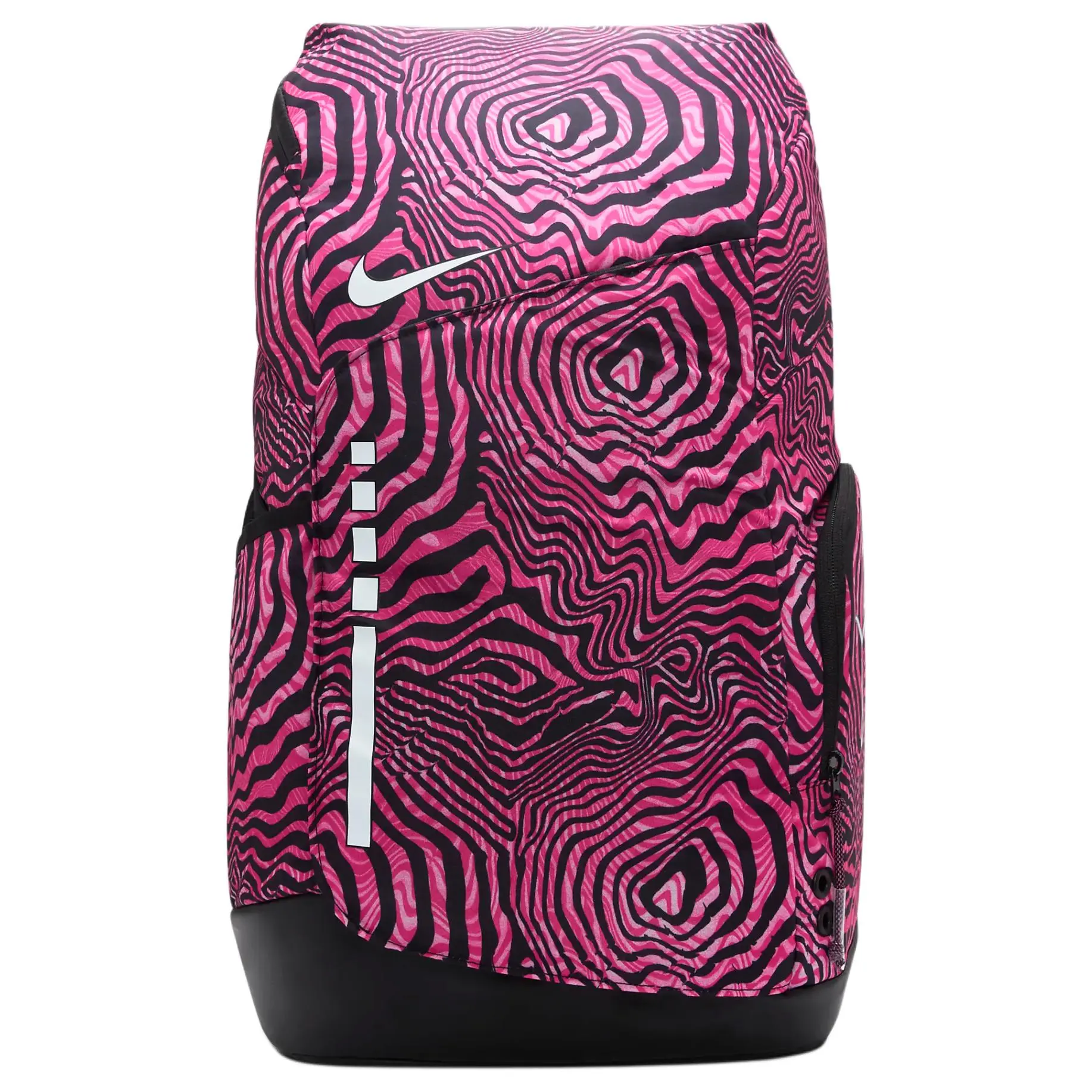 Nike Hoops Elite 32L Polyester Backpack for Men and Women – Black, Pink, and White Colorblocked Style