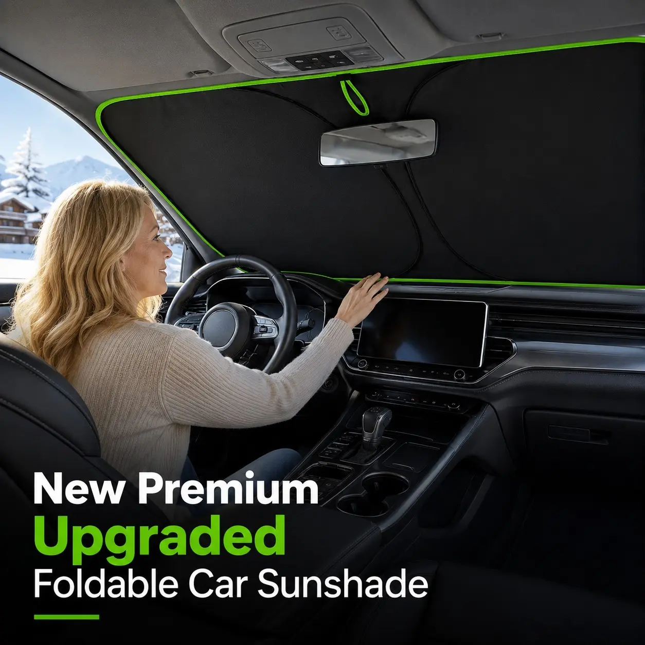 Foldable Car Sunshade, Reflective Front Window Insulator, Memory Steel Frame, Twist Storage, Blocks Glare, Keeps Car Cool, Summer & Winter Essential, Gift for Mom & Wife