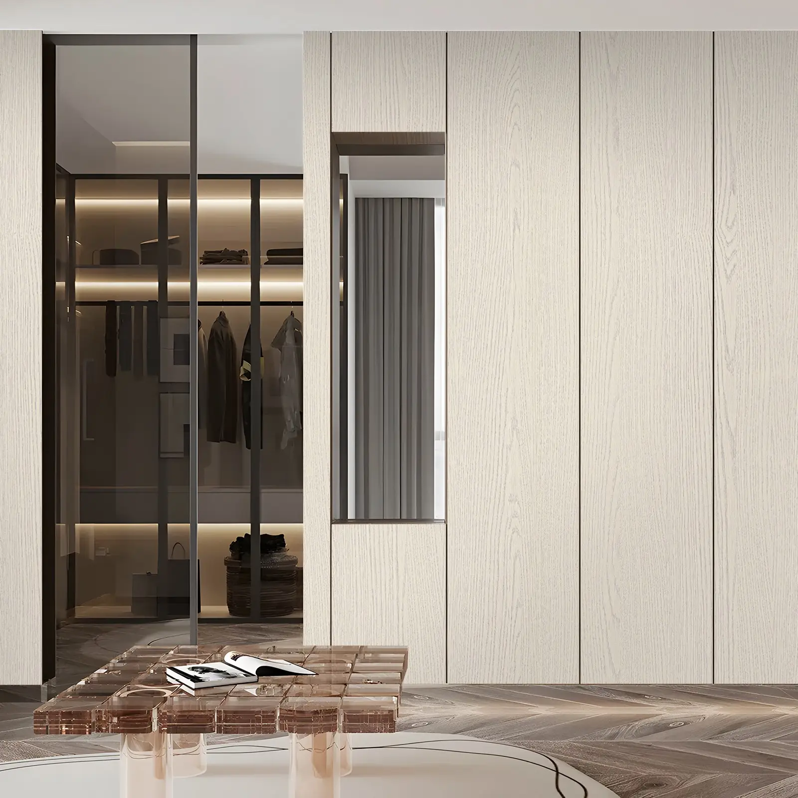Thick Vinyl Wood Grain Furniture Renewal Sticker, Self-Adhesive Wallpaper, Hotel Decor, Wardrobe Table Door Home Decoration Film