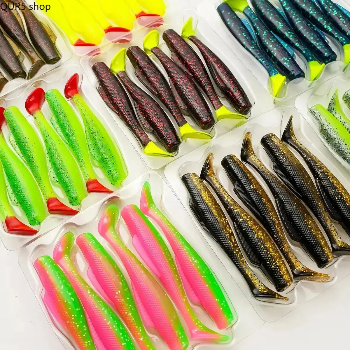 6PCS 8CM 4.8G TPE Paddle Tail Soft Swimbaits, Lures With Natural Lifelike Swimming Action, Universal Tackle For Bass Walleye Trout Predator Fish, Perfect For Lake Pond Kayak Freshwater & Saltwater Fishing
