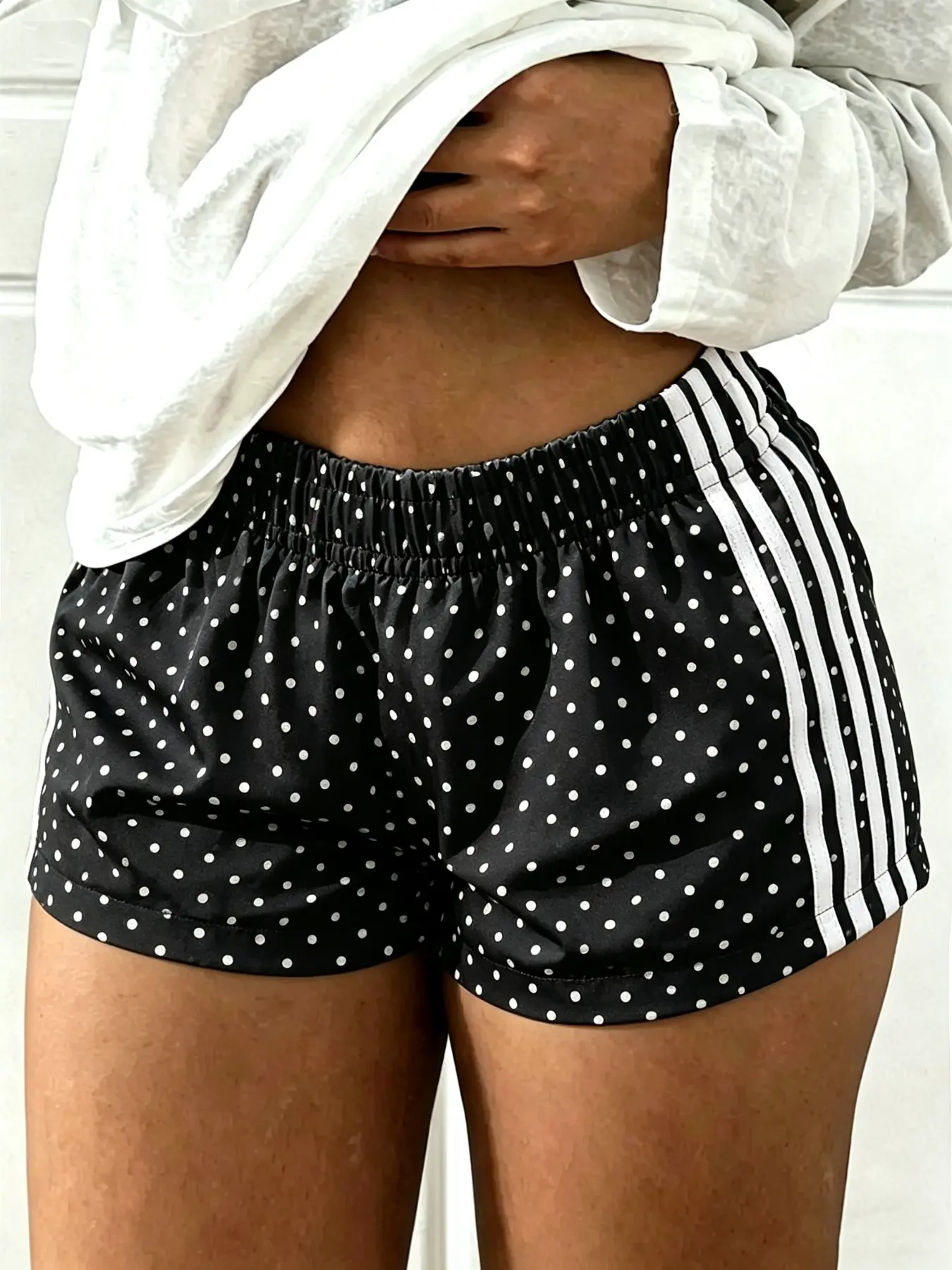 Women's Summer Polka Dot Side Striped Loose-Fit Shorts, Casual Y2K Street Style, Perfect for Daily Wear, Multiple Styles Available
