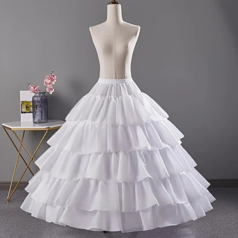 Crinoline Petticoat 6 Hoop Skirt Underskirt Puffy Black Women's Stretchable Shapewear Flattering Silhouette Hand Washable Polyester for Bridal Gowns Formal Attire Elegant Chic Fitted