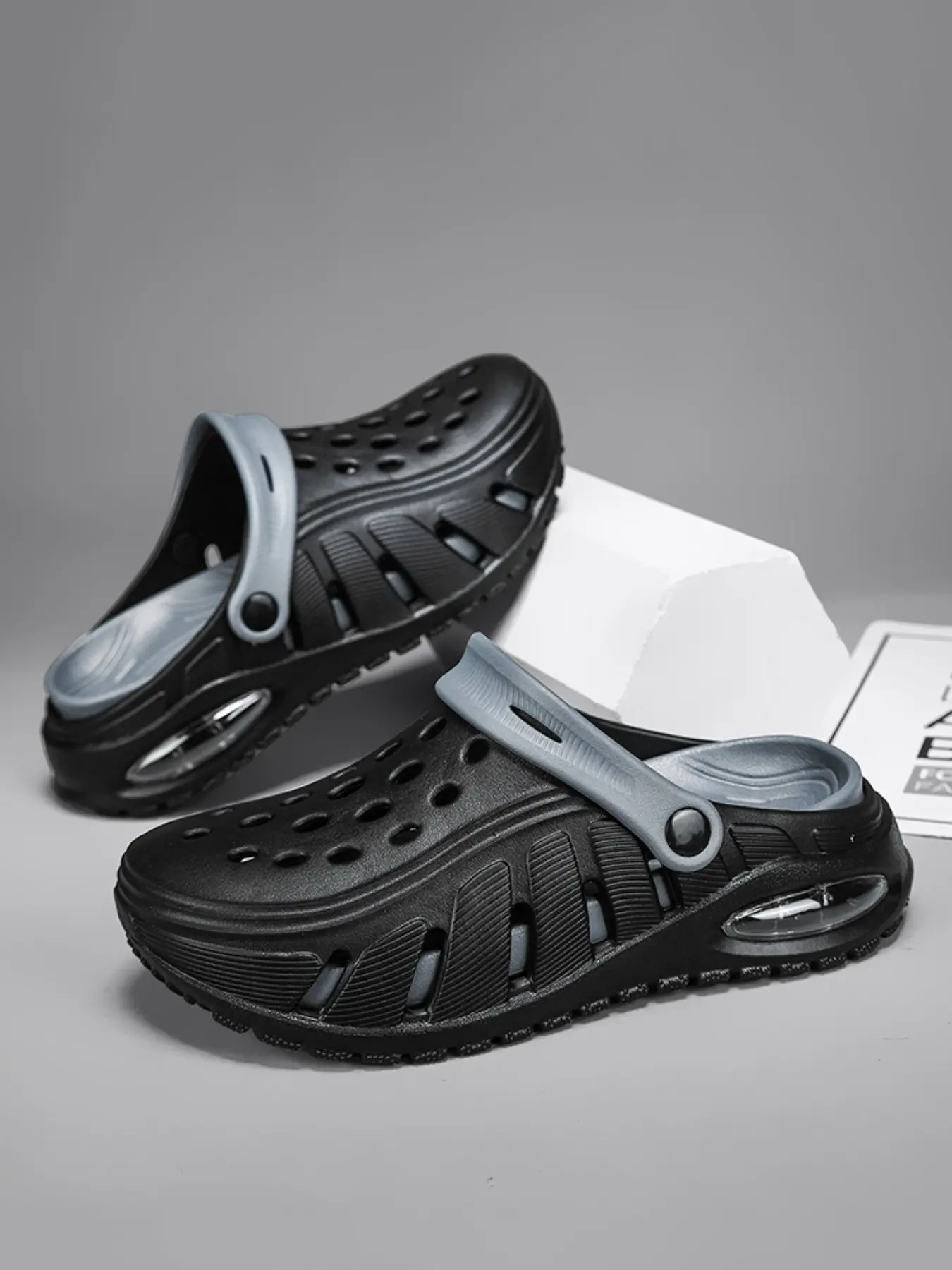Men's Summer Eva Sandals, Slides Clogs, Slide Slippers, Slip-On Thick Sole, Anti-Slip Durable, Breathable Mesh, Shock Absorption, Casual Outdoor Shoes