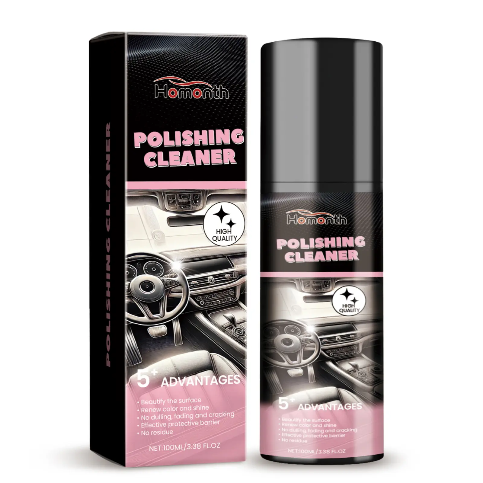 Homonth Automotive Interior Polish, Automotive Interior Polishing Refresh Decontamination Maintenance Maintenance Polishing Anti-Fouling