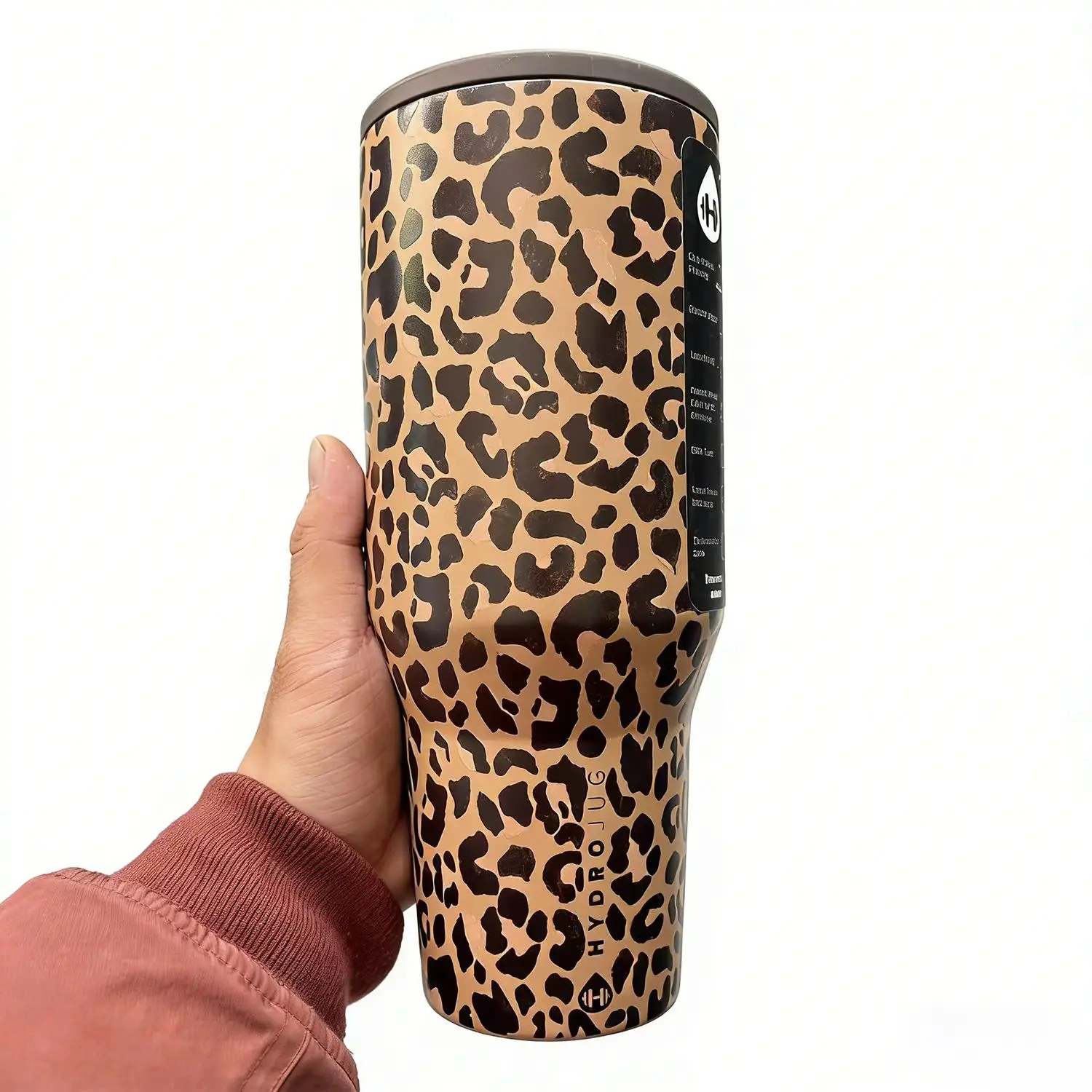 HydroJug Rodeo 40oz (1000-2000ml) Limited Edition Leopard Print Vacuum Insulated Stainless Steel Flask - Leak-Free, Portable, Lid Included, Drinkware Must Haves, Novel Bottle Design Insulated Mug Tumbler for Adults, Hot & Cold/Icy Cold Use, Hot And Cold W