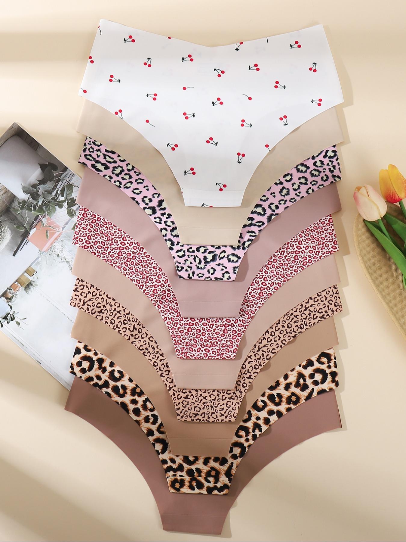 Women's Plain / All Over Print Soft Pastel Panty, Breathable Cute Comfortable Seamless Pastel Knicker for Daily Wear, Women's Underwear for All Seasons