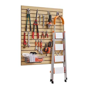 【DealsForYouDays】VEVOR MDF Board Slat Wall Paneling, 4x4ft, Modular Design Garage Slatwall with Adjustable Slots, Natural Finish, Easy-Install Coupling Structure, DIY Cutting for DIY Users & Storage Support